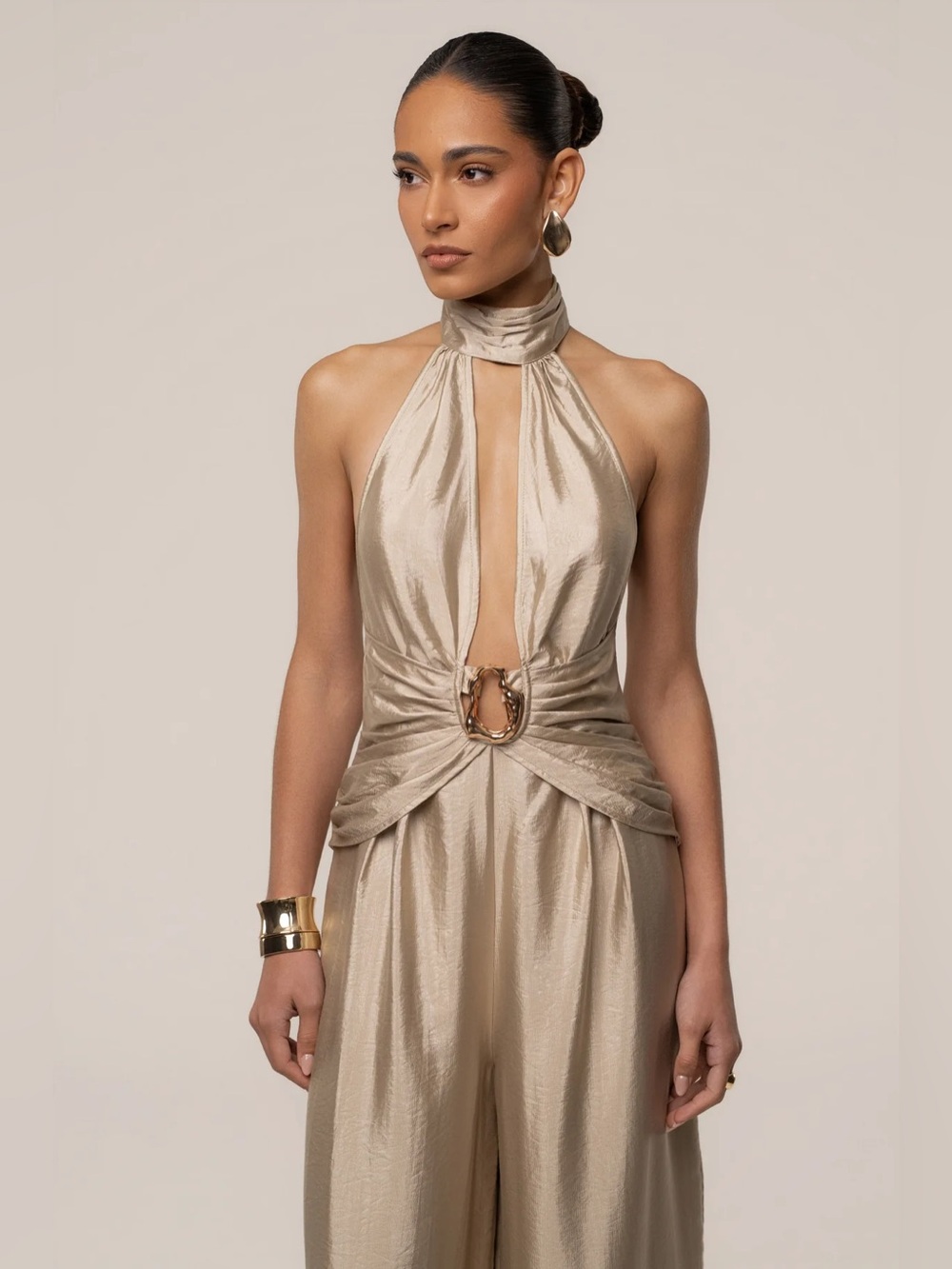 JLUXLABEL Gold Accent Jumpsuit NWT✨ - Picture 4 of 4